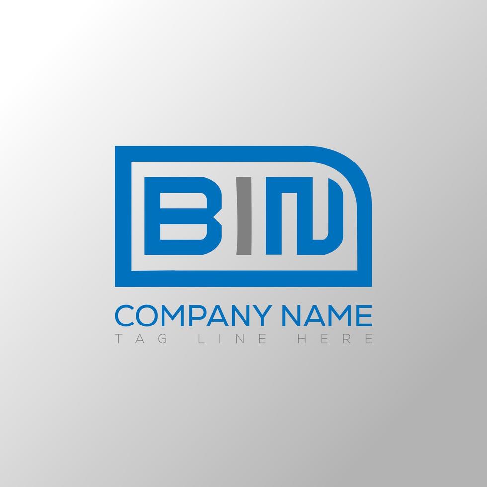 BIN letter logo creative design. BIN unique design. vector