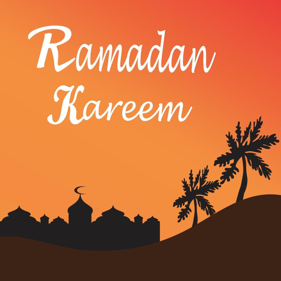 Ramadan Kareem poster background vector illustration design Greeting Card. Social Media post template Ramadhan Mubarak. Happy Holy Ramadan. The month of fasting for Muslims