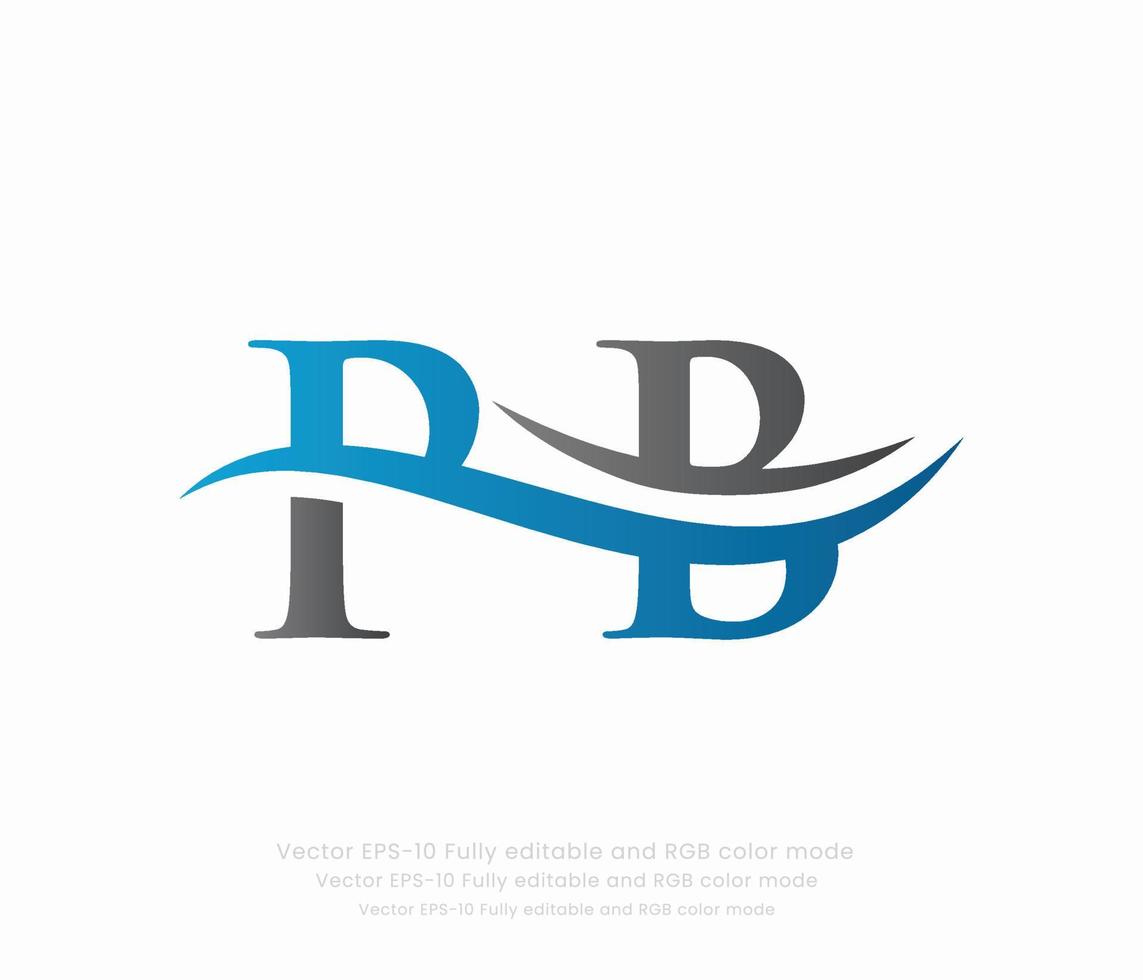 Letter P B Linked Logo vector