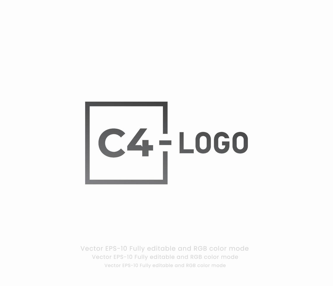 letra c4 tipografía logo vector