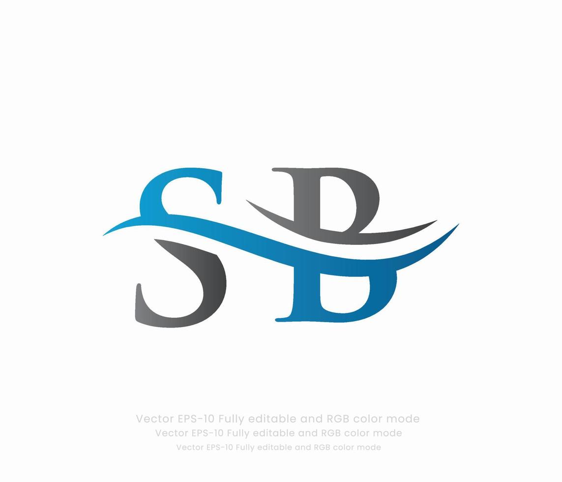 Letter S B Linked Logo vector