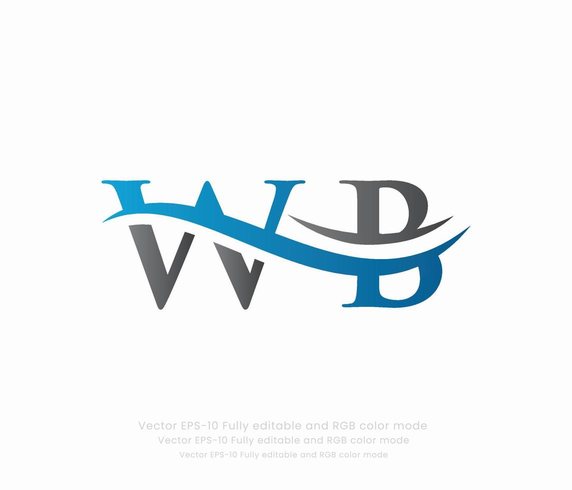 letra w si vinculado logo vector