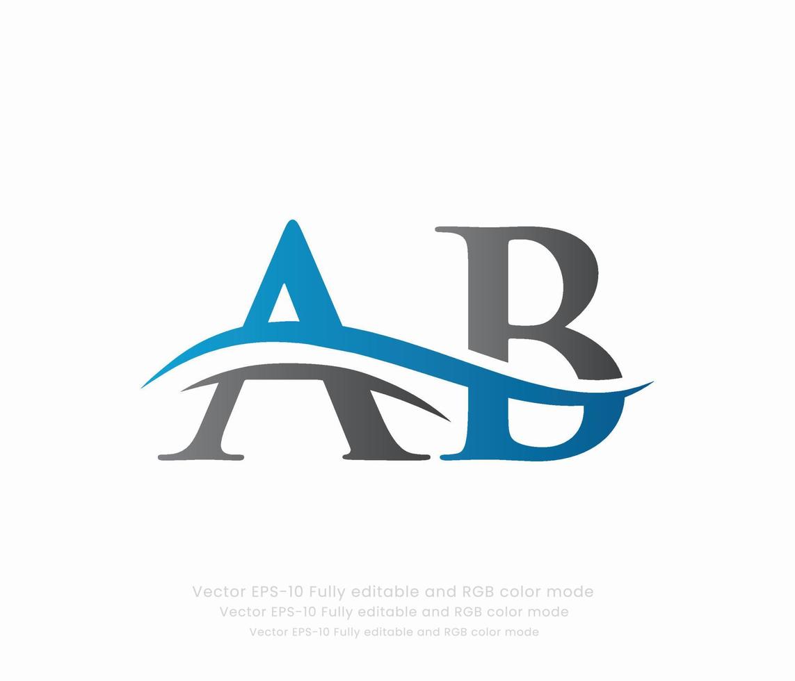 Letter A B Linked Logo vector
