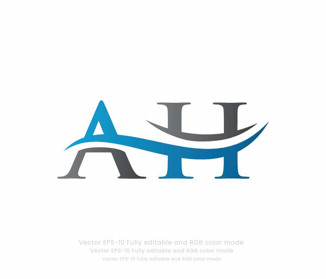 Letter A H Linked Logo vector