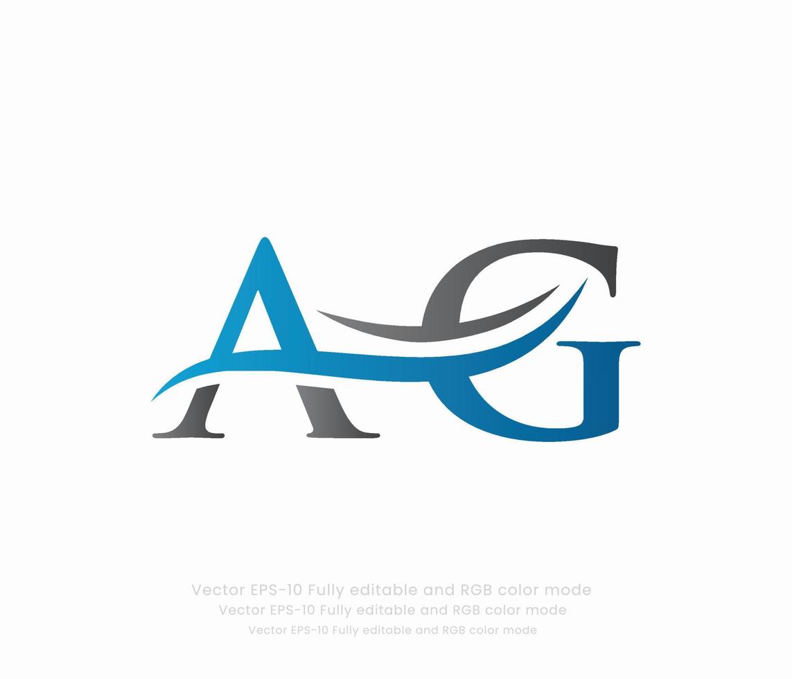 Letter A G Linked Logo vector