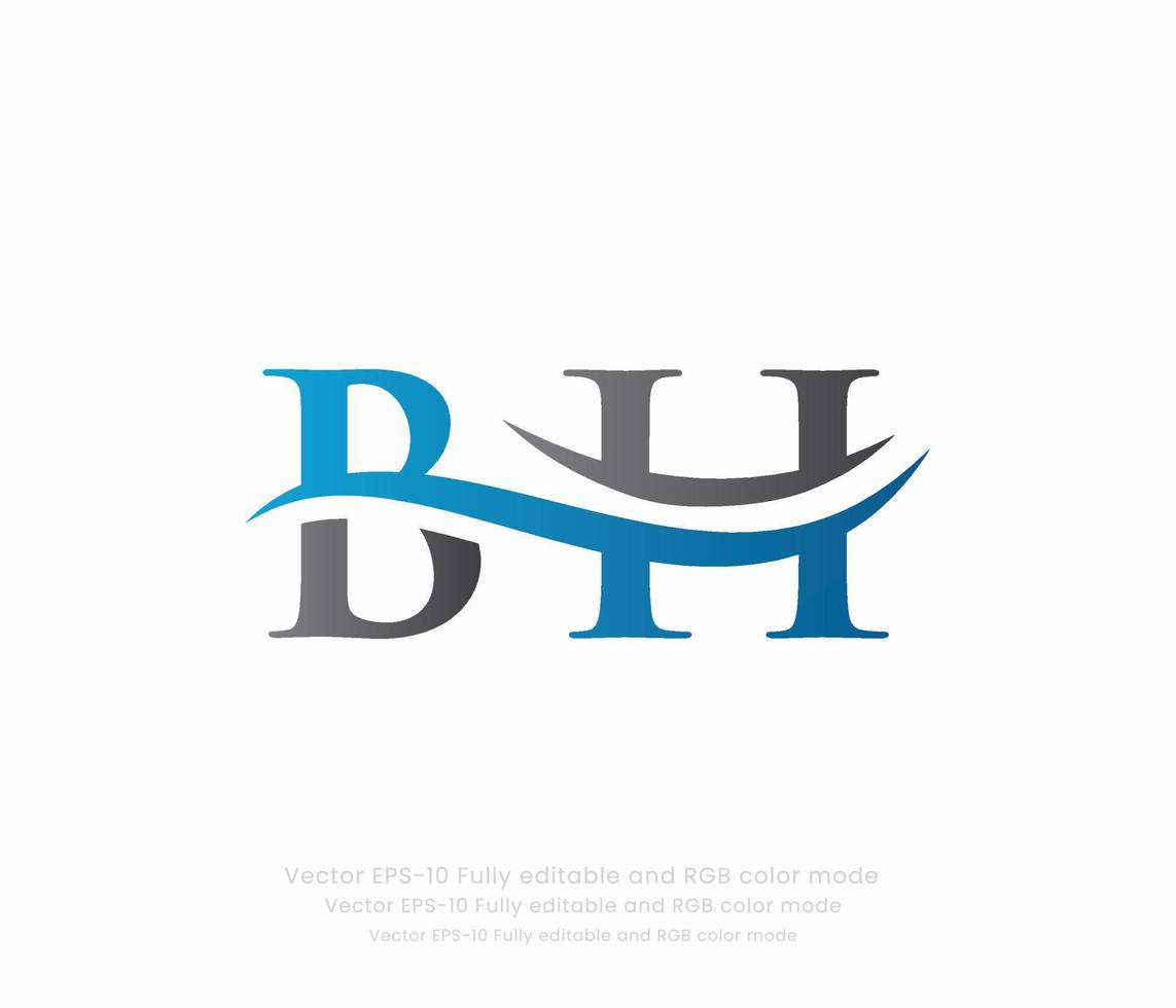 Letter B H Linked Logo vector