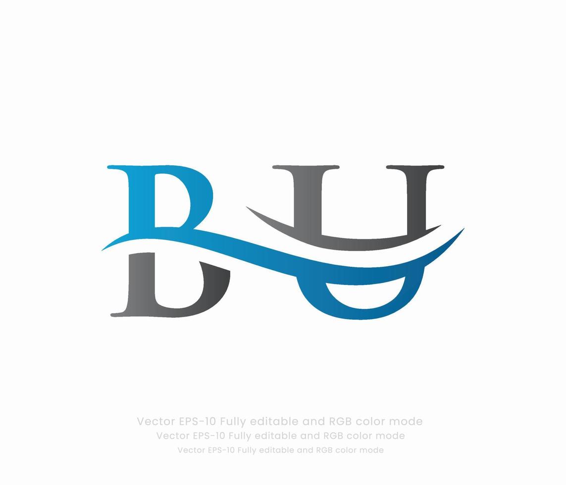Letter B U Linked Logo vector