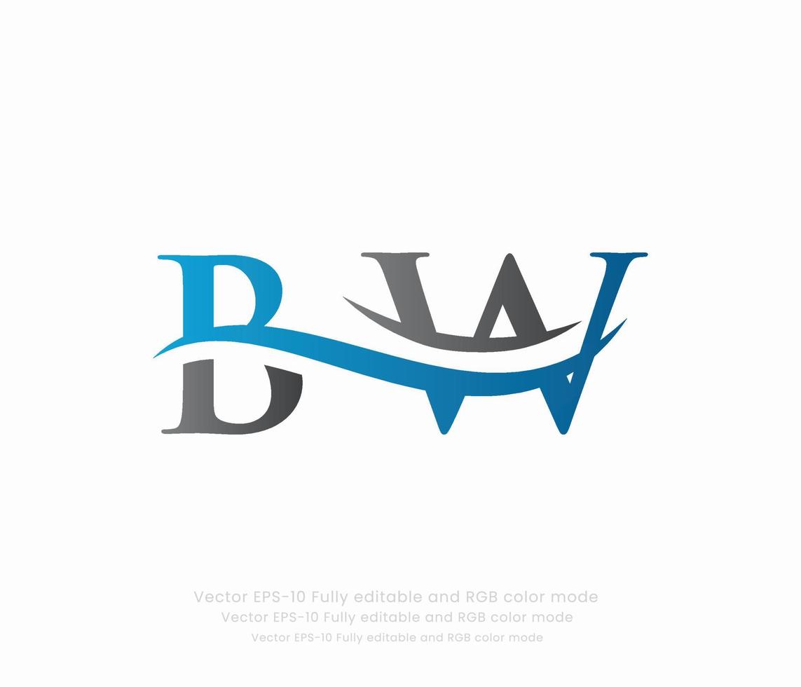 Letter B W Linked Logo vector