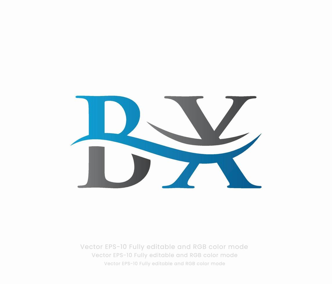 letra si X vinculado logo vector