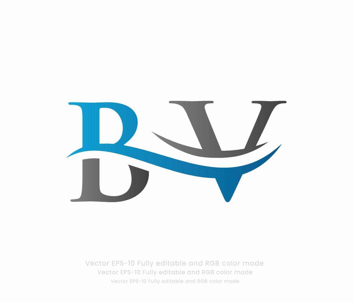 letra si v vinculado logo vector