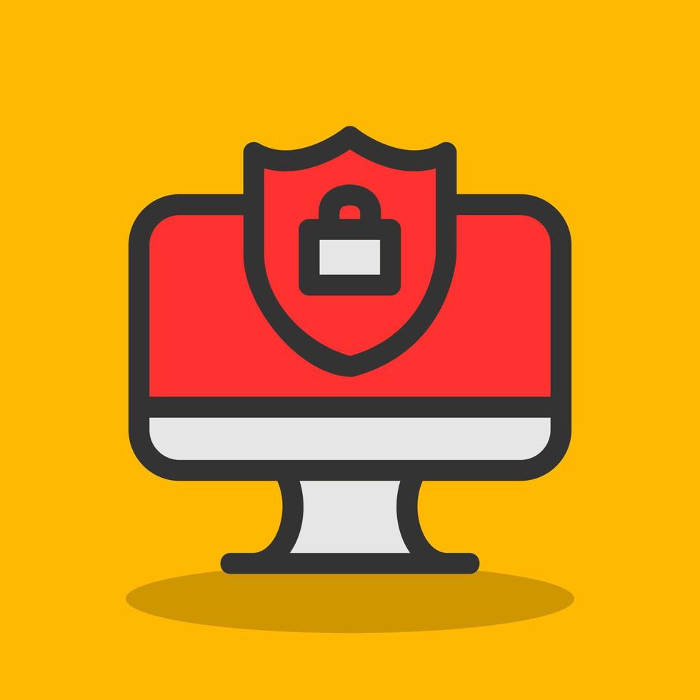Secure Computer Vector Icon Design