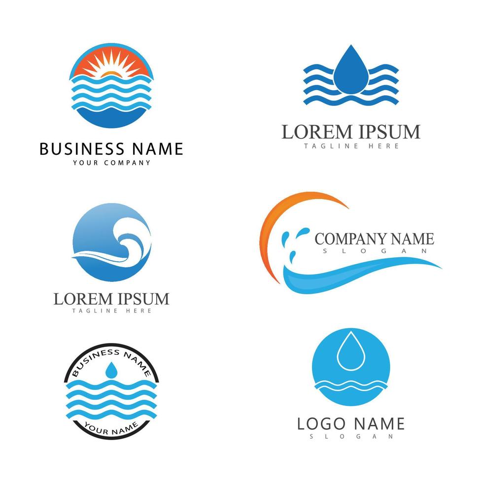 Water wave Logo vector and symbol Template