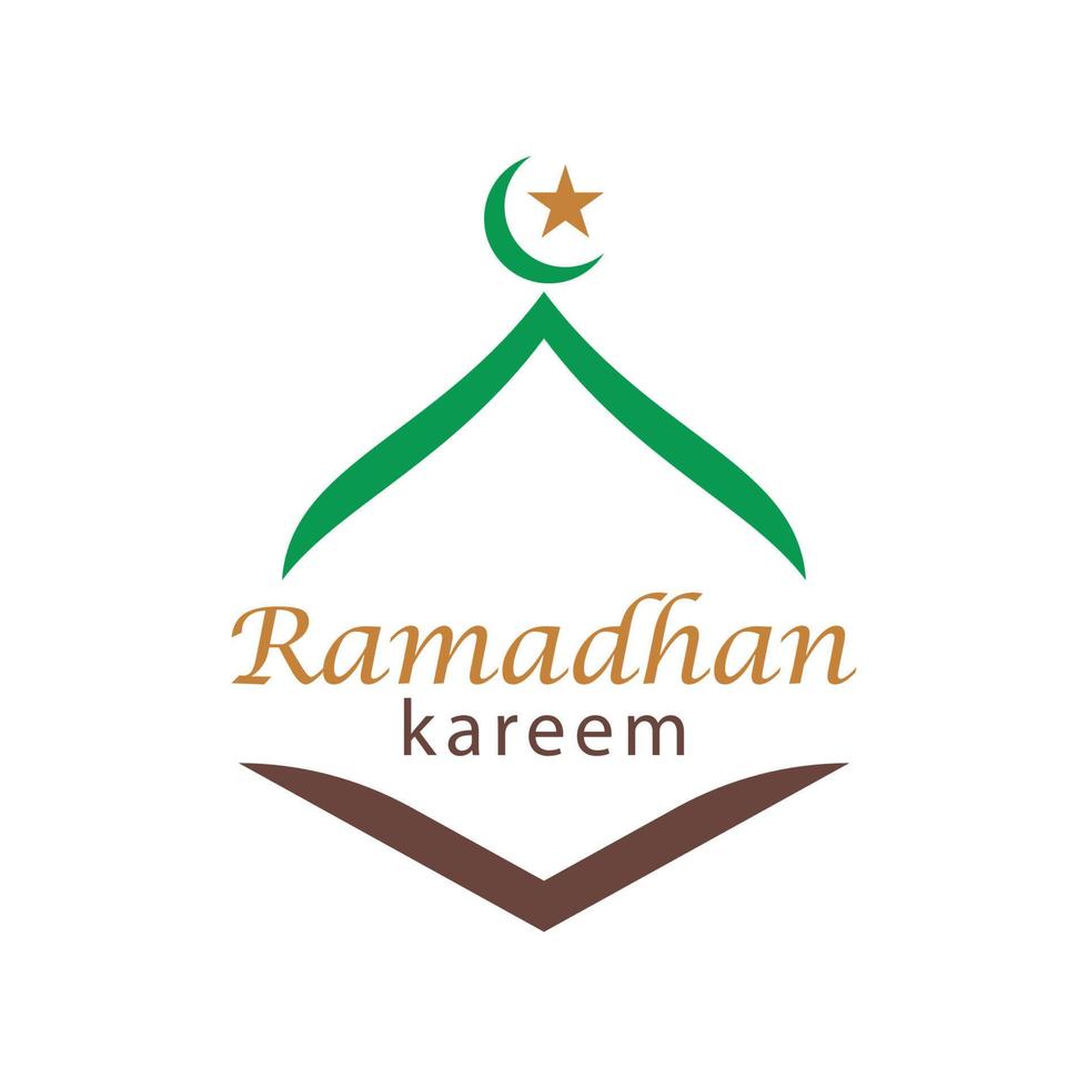 Ramadhan kareem poster banner islamic wallpaper mousque logo icon flat design vector