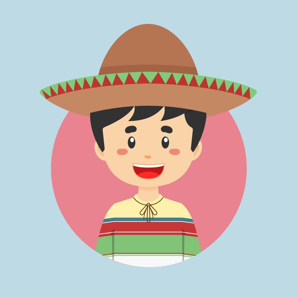Avatar of a Mexican Character vector