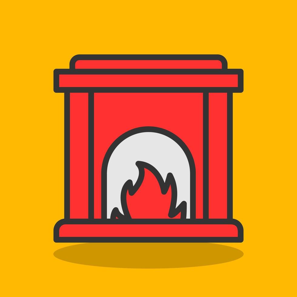 Fireplace Vector Icon Design