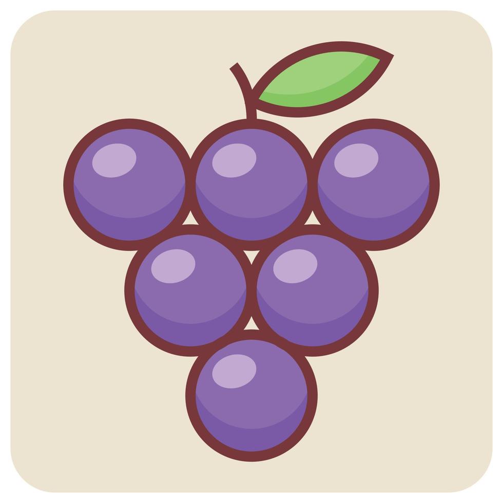 Filled color outline icon for black currant. vector