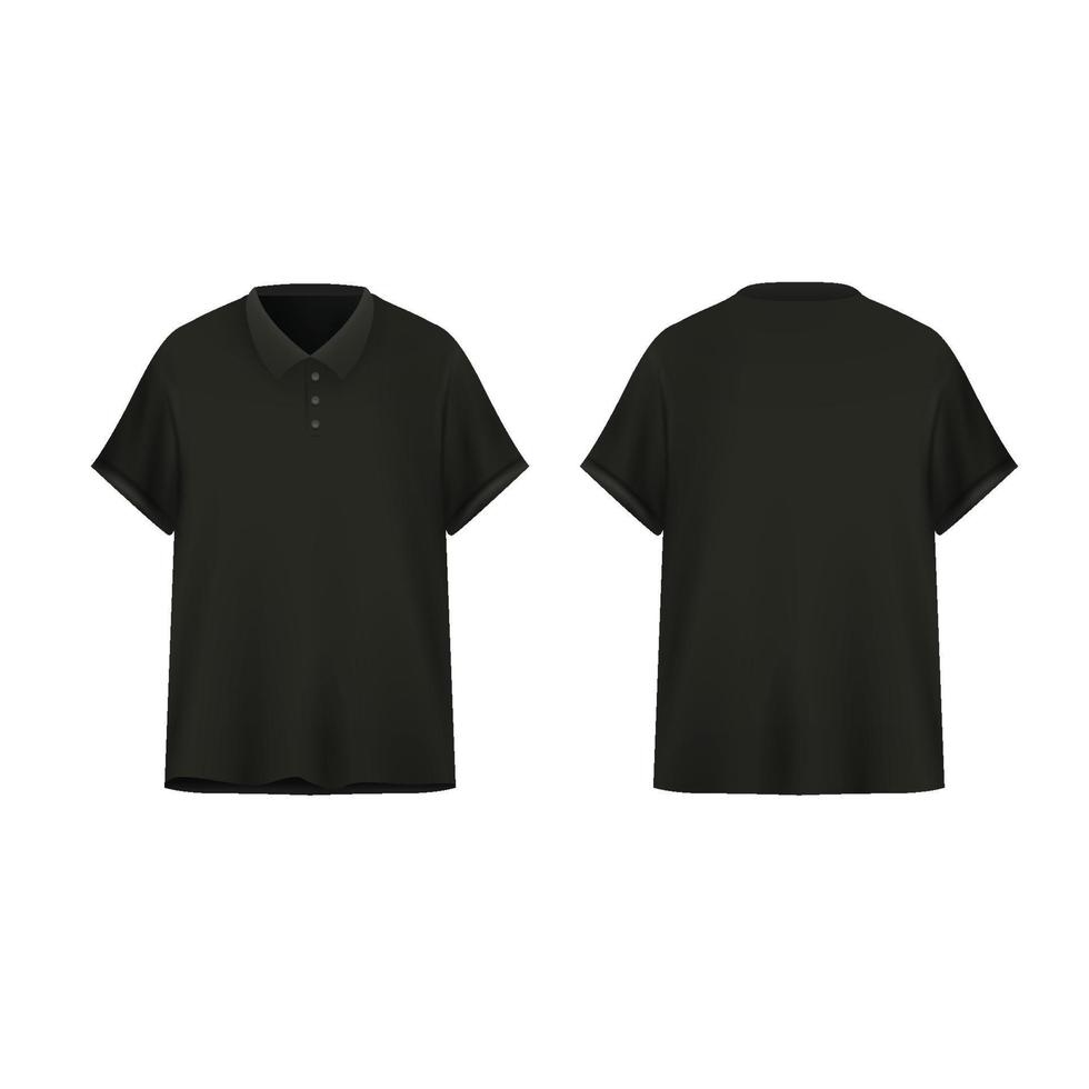 3d negro polo camisa vector