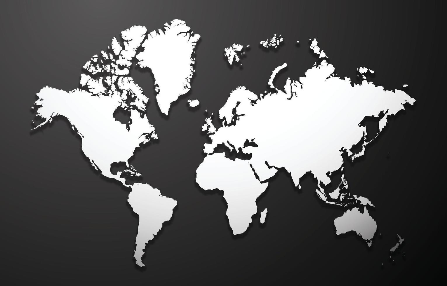 mapa del mundo en blanco y negro vector