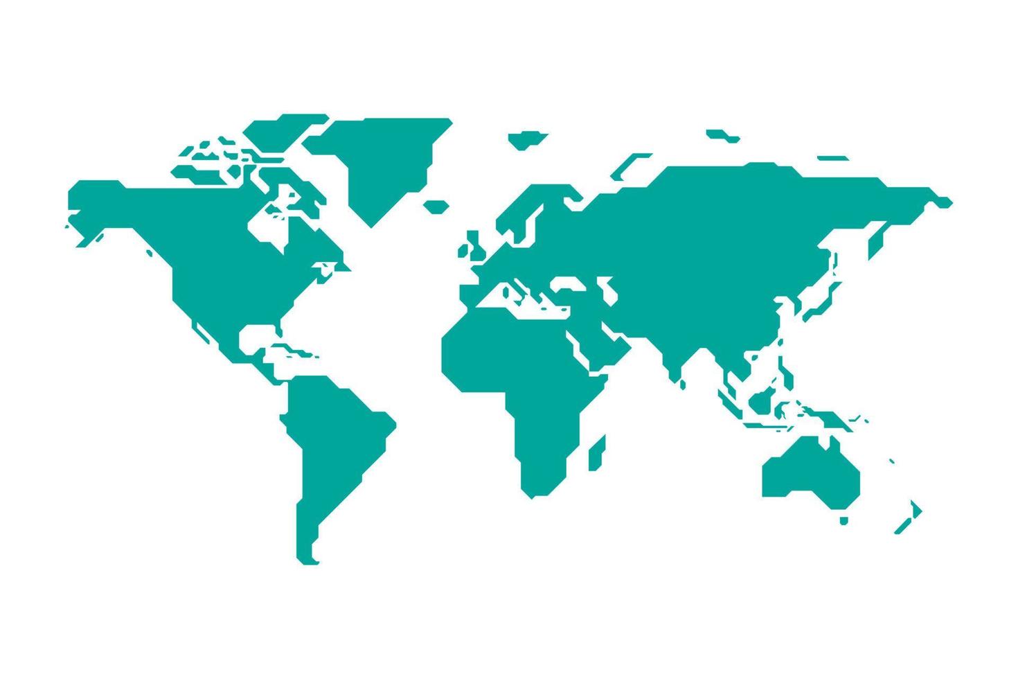 mundo moderno silueta mapa vector ilustración