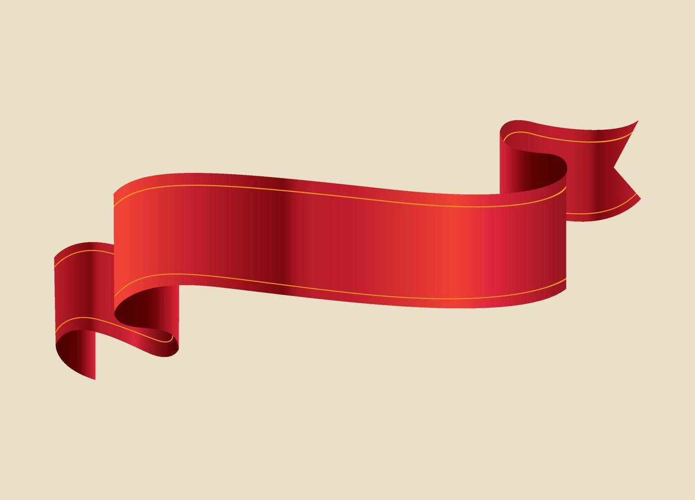 Red ribbon banner vector image.  Red label graphic element
