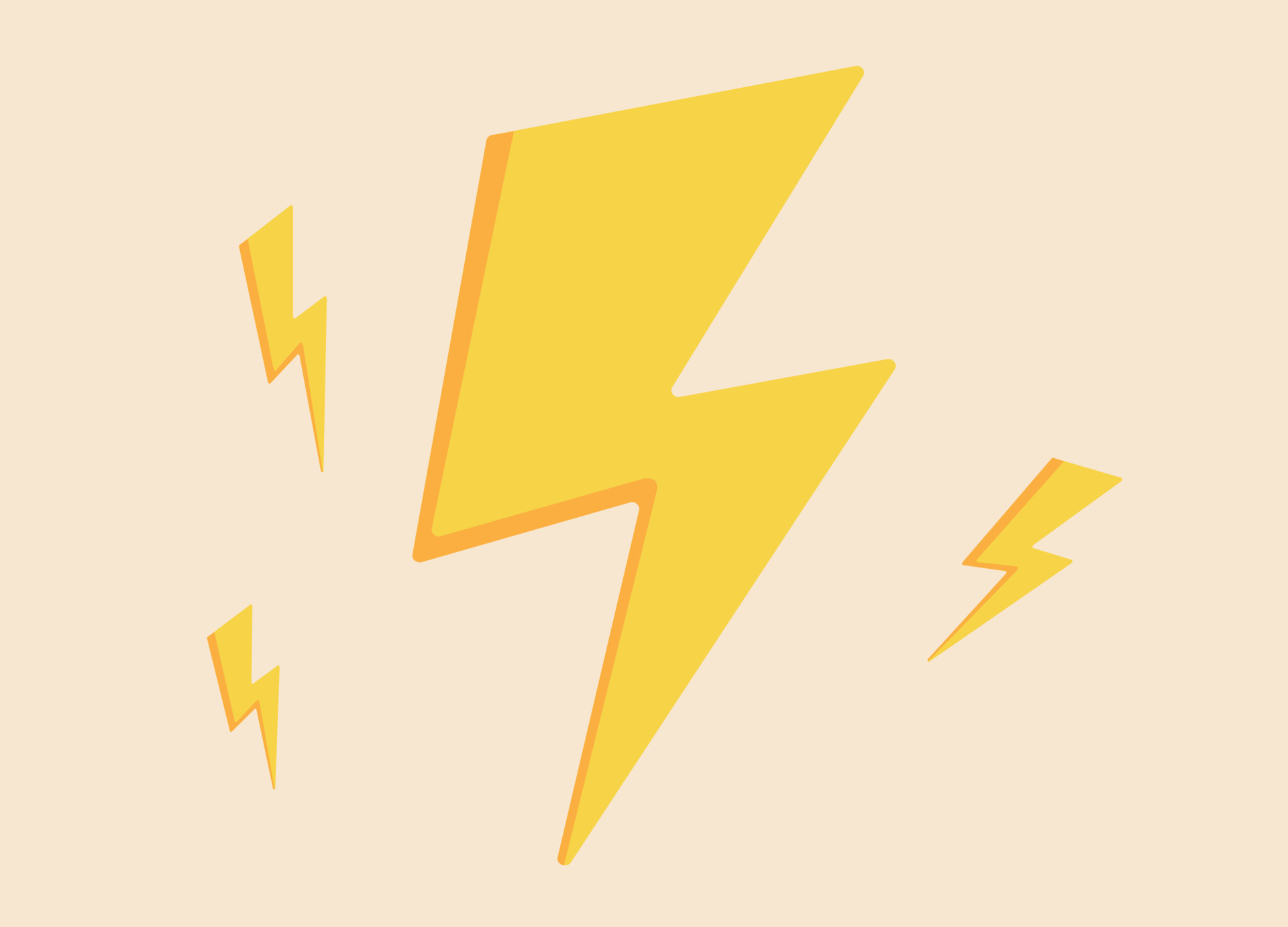 Lightning bolt signs. Yellow lightning bolt stickers. Vector