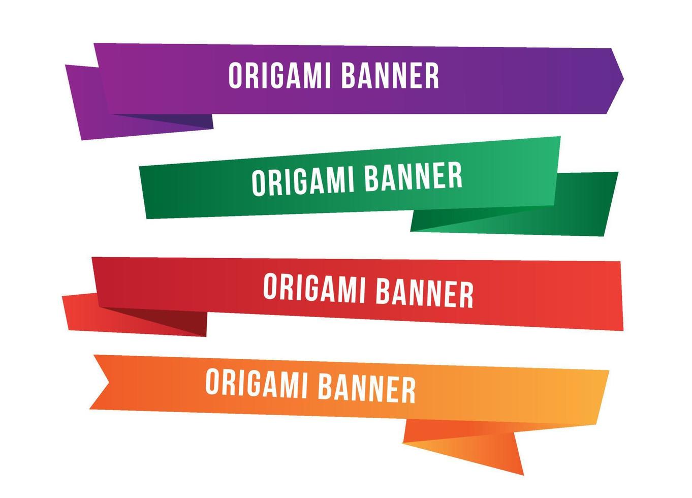 Origami banners in ribbon style vector design
