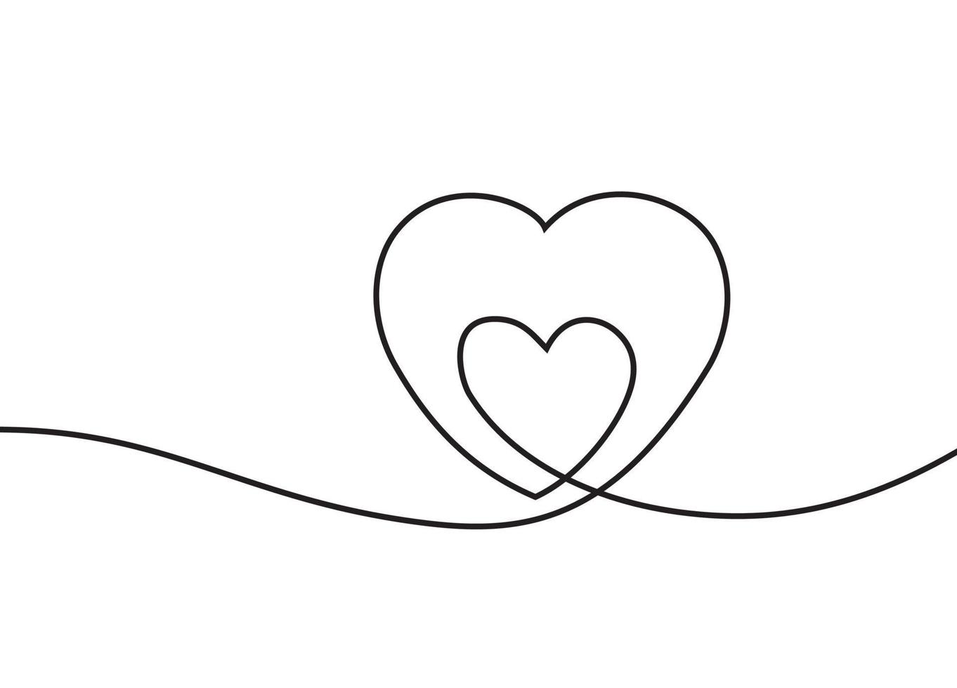 Minimal line heart with text space vector background