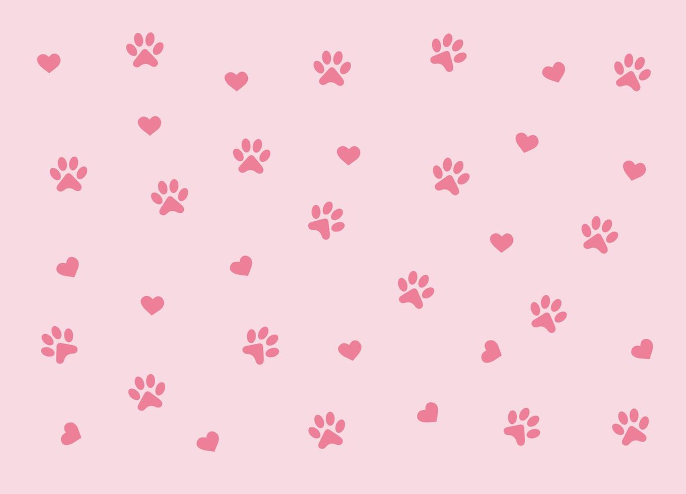 gato o perro pata impresión con corazón modelo vector diseño