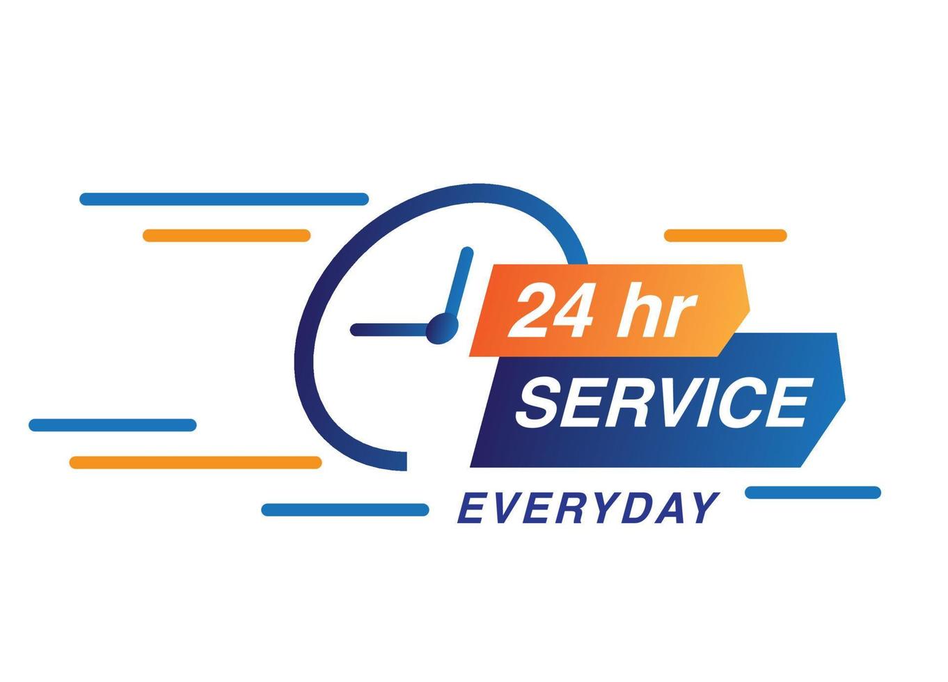 Everyday 24 hr service concept vector illustration