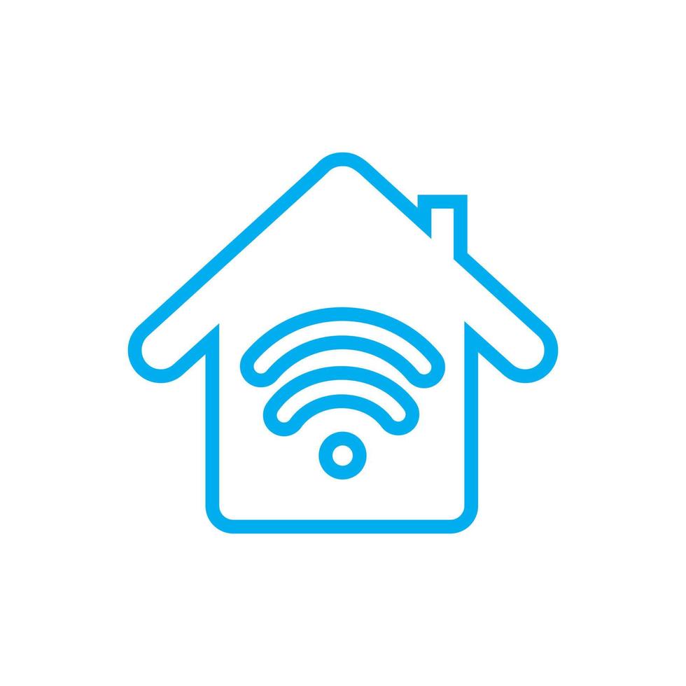 inteligente hogar con Wifi línea vector icono. hogar banda ancha concepto