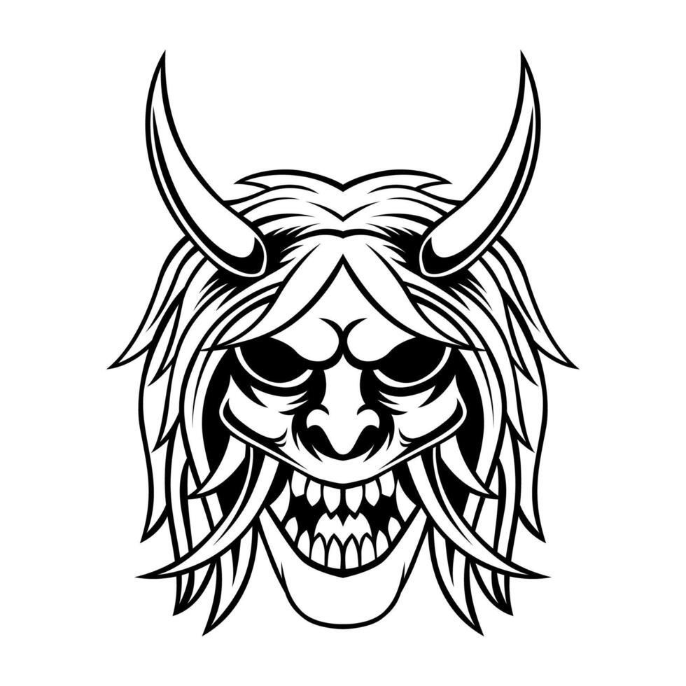 Samurai Vector. Samurai Black And White Ronin Shinigami Logo Design Vector Template