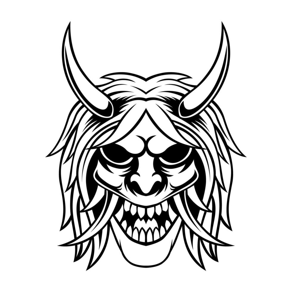 Samurai Vector. Samurai Black And White Ronin Shinigami Logo Design Vector Template