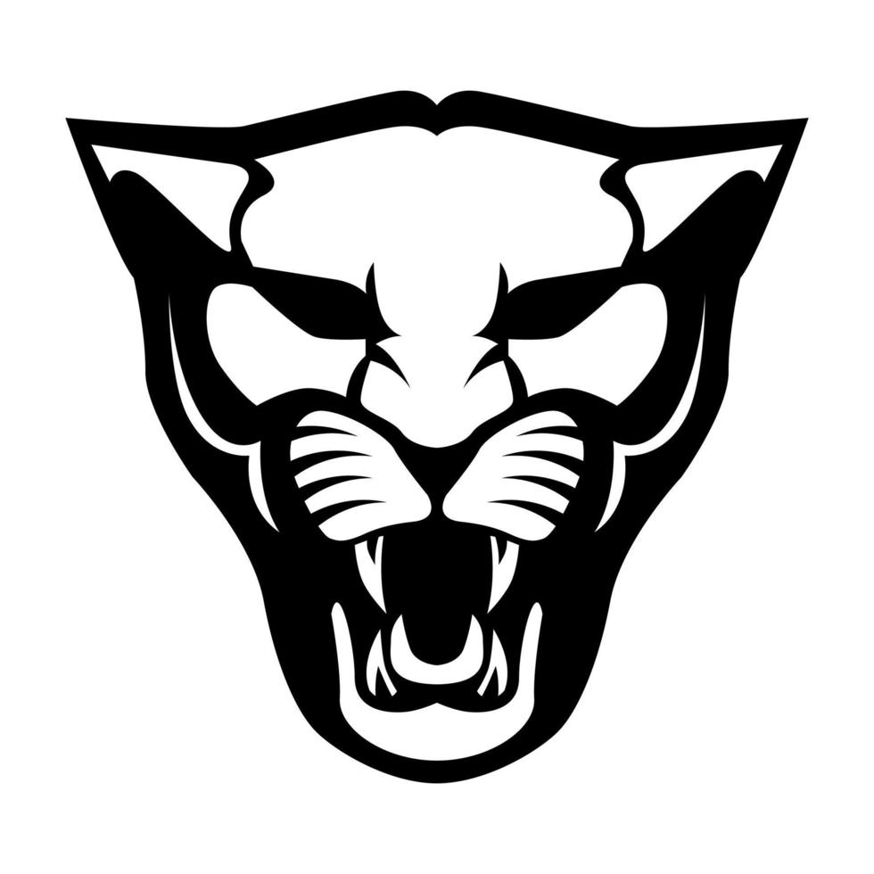 pantera logo vector ilustración diseño modelo negro y blanco