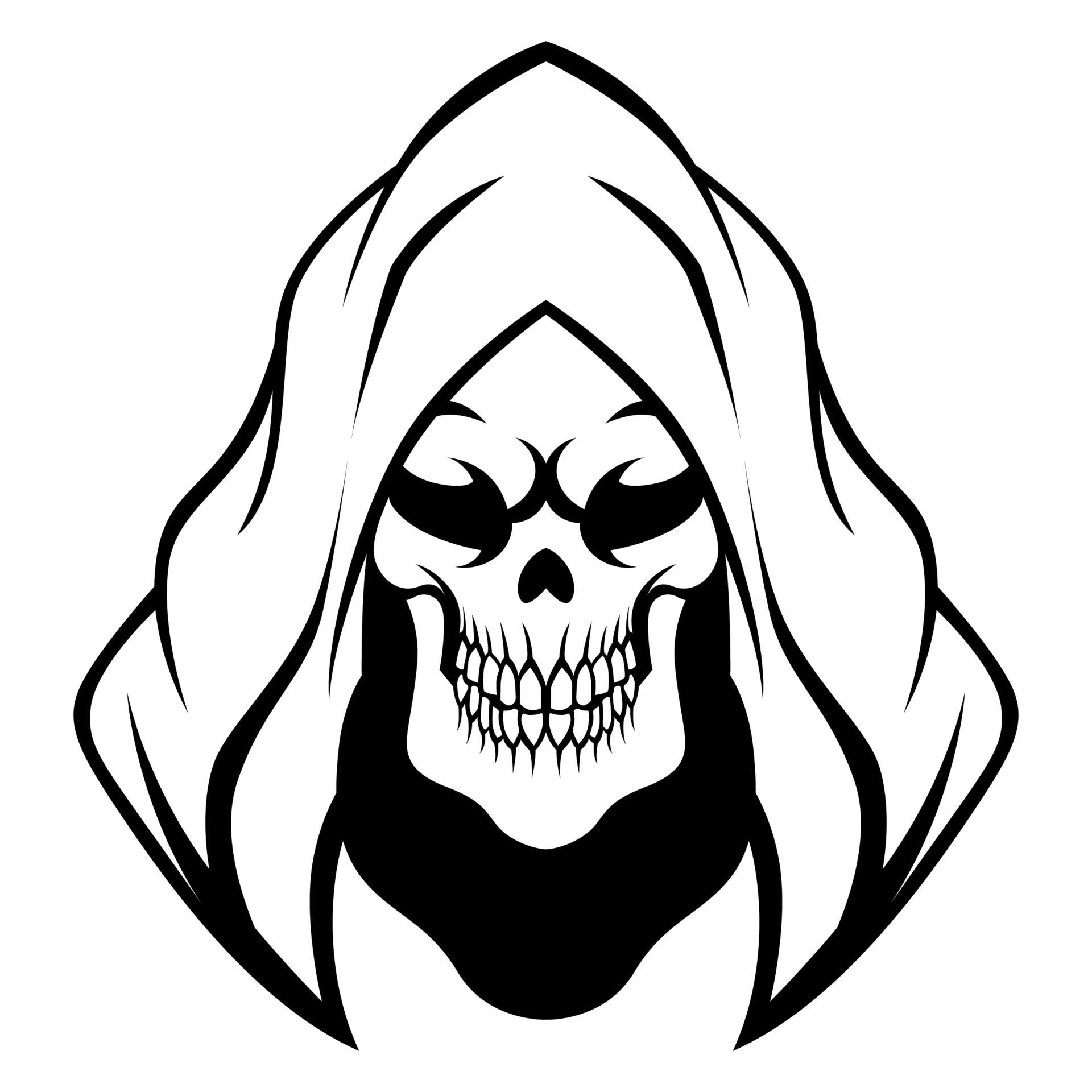 Reaper Head Mascot Logo Illustration Template Stock Vector