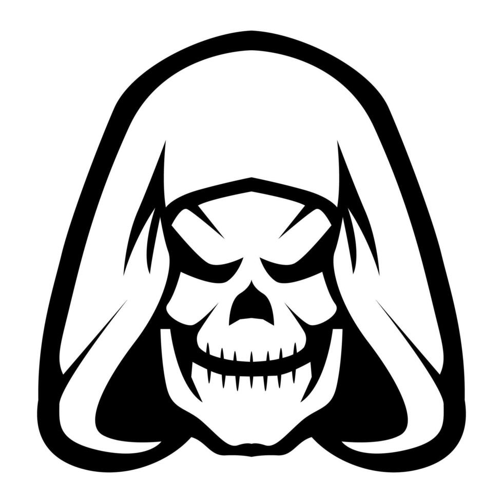 Grim Reaper Vector black and white illustration