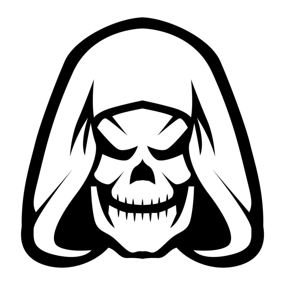 Grim Reaper Vector black and white illustration