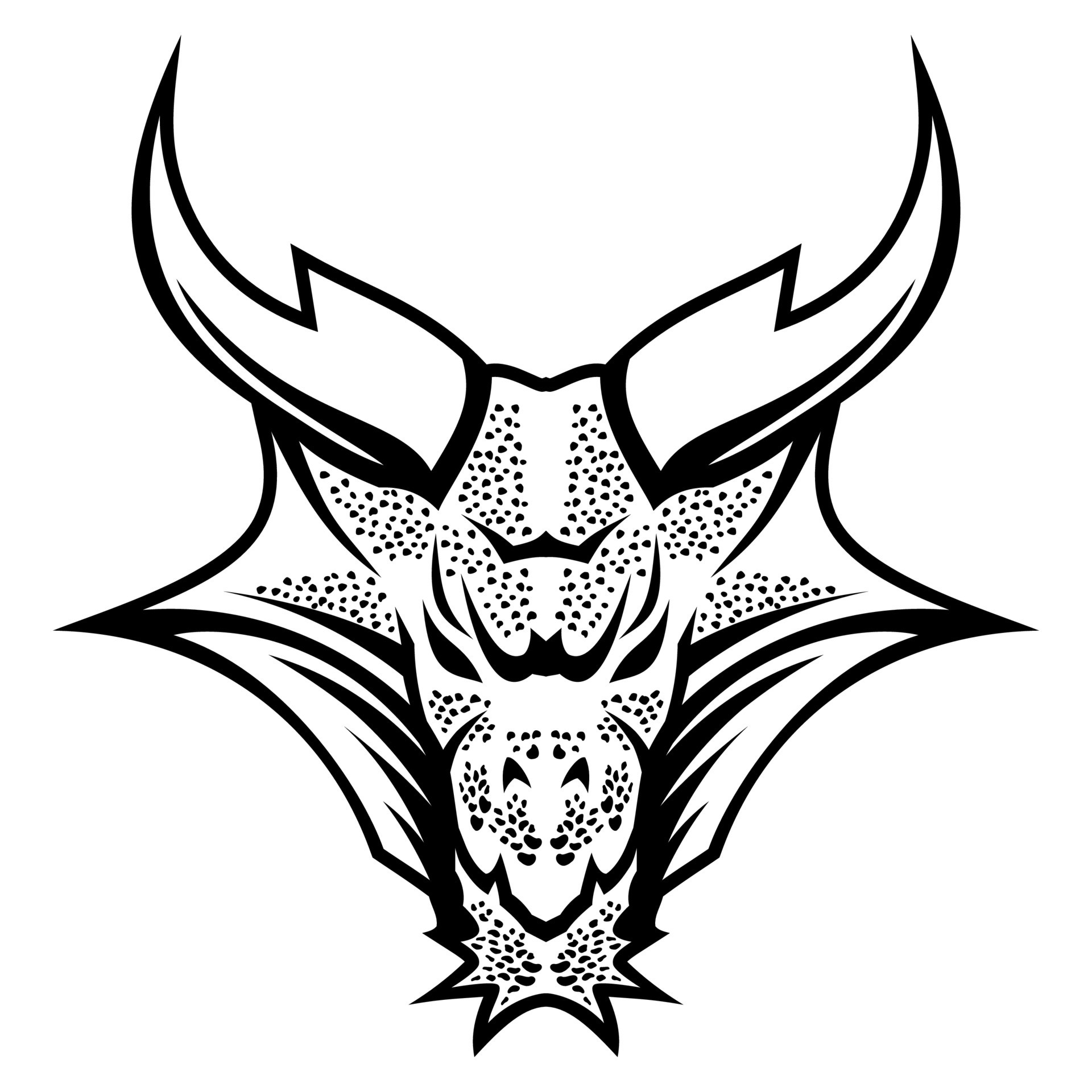 Dragon Head black and white logo icon symbol modern style template