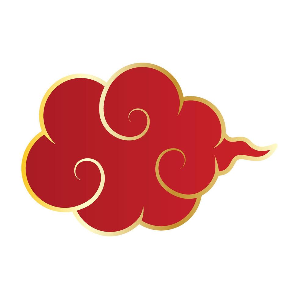 Red chinese cloud. vector