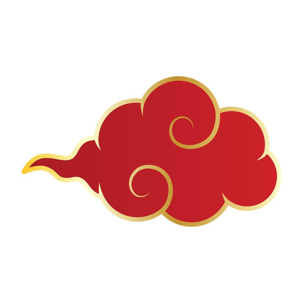 rojo chino nube. vector