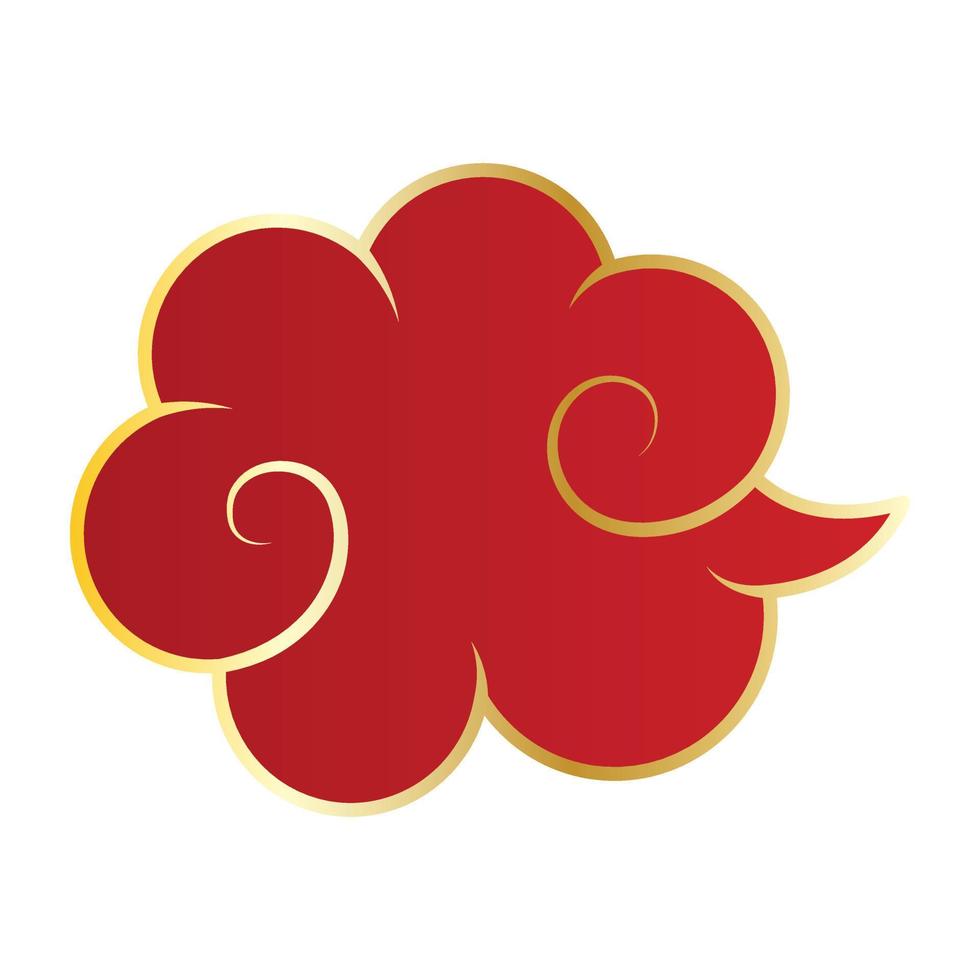 Red chinese cloud. vector