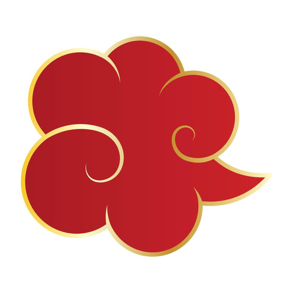 Red chinese cloud. vector