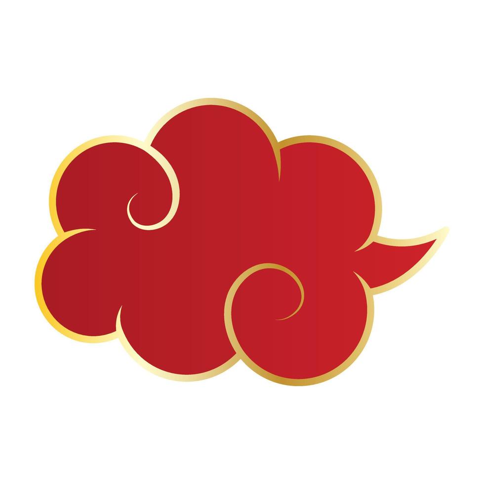 Red chinese cloud. vector