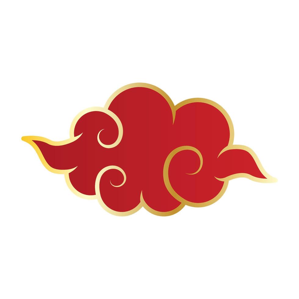 Red chinese cloud. vector