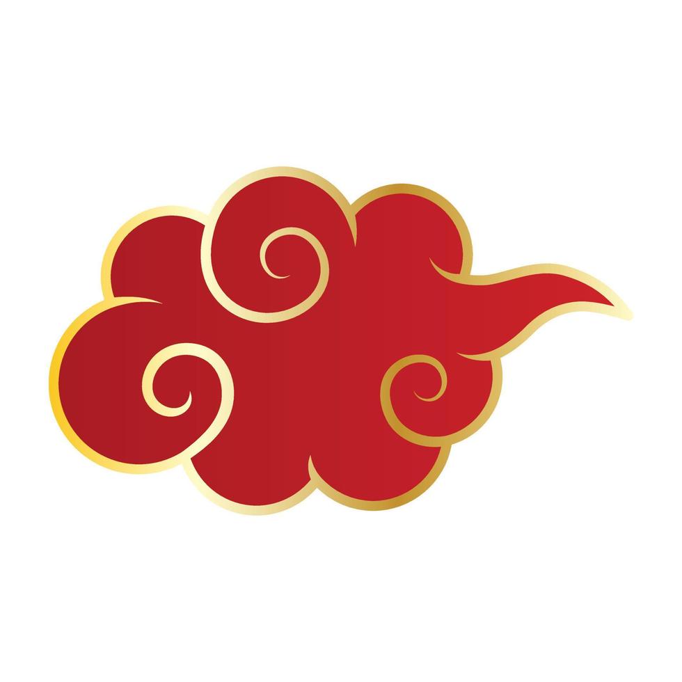 Red chinese cloud. vector