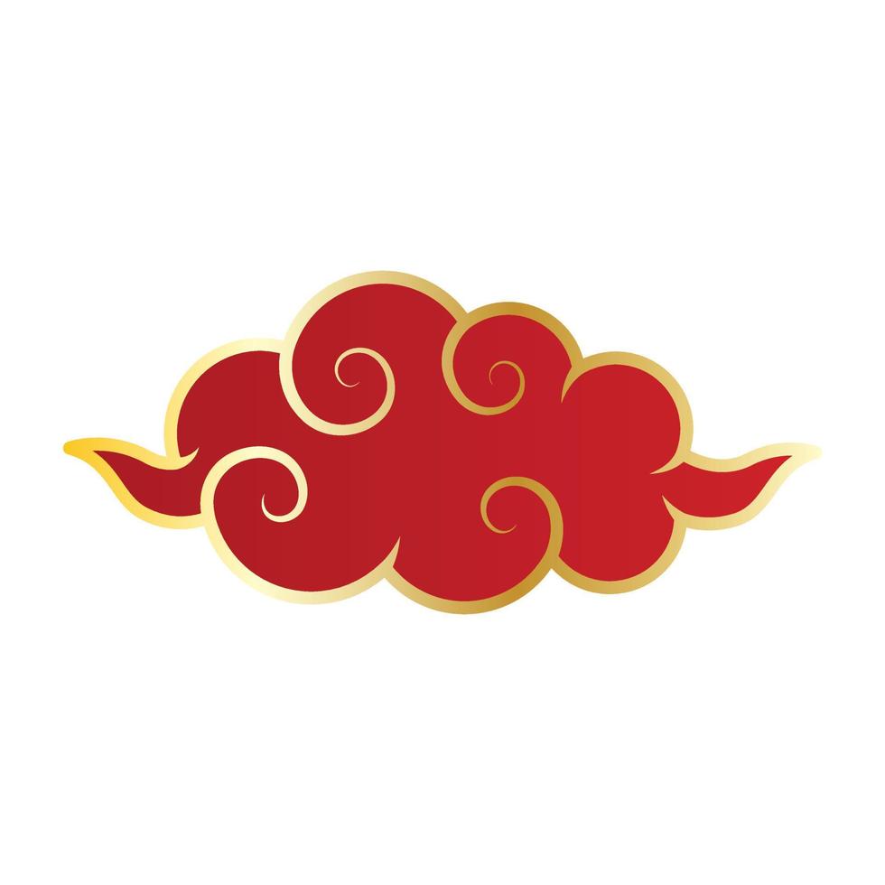 Red chinese cloud. vector