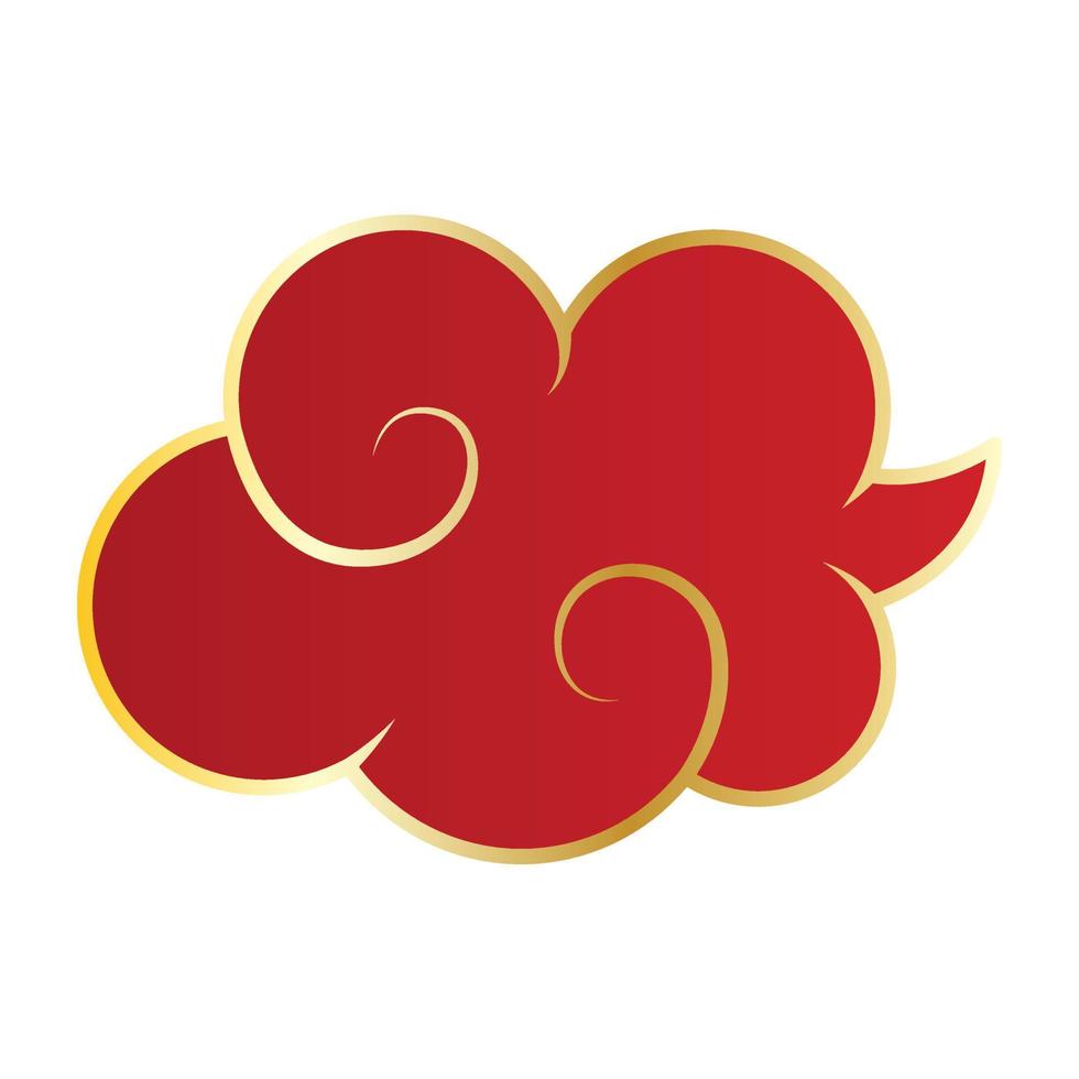 Red chinese cloud. vector