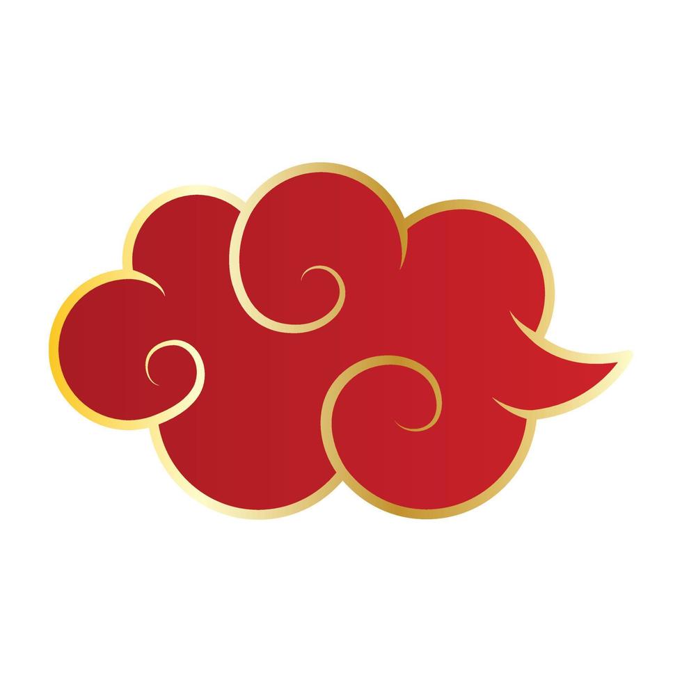 Red chinese cloud. vector