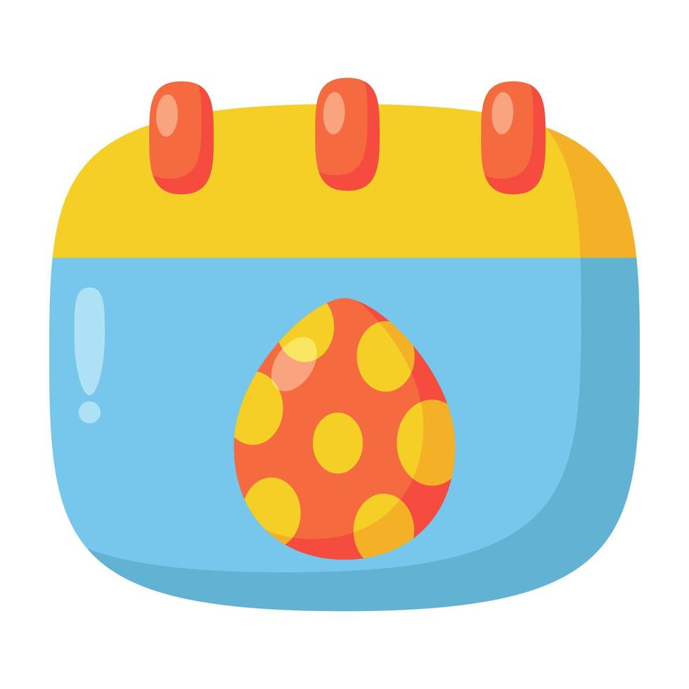 Calendar easter egg icon. vector