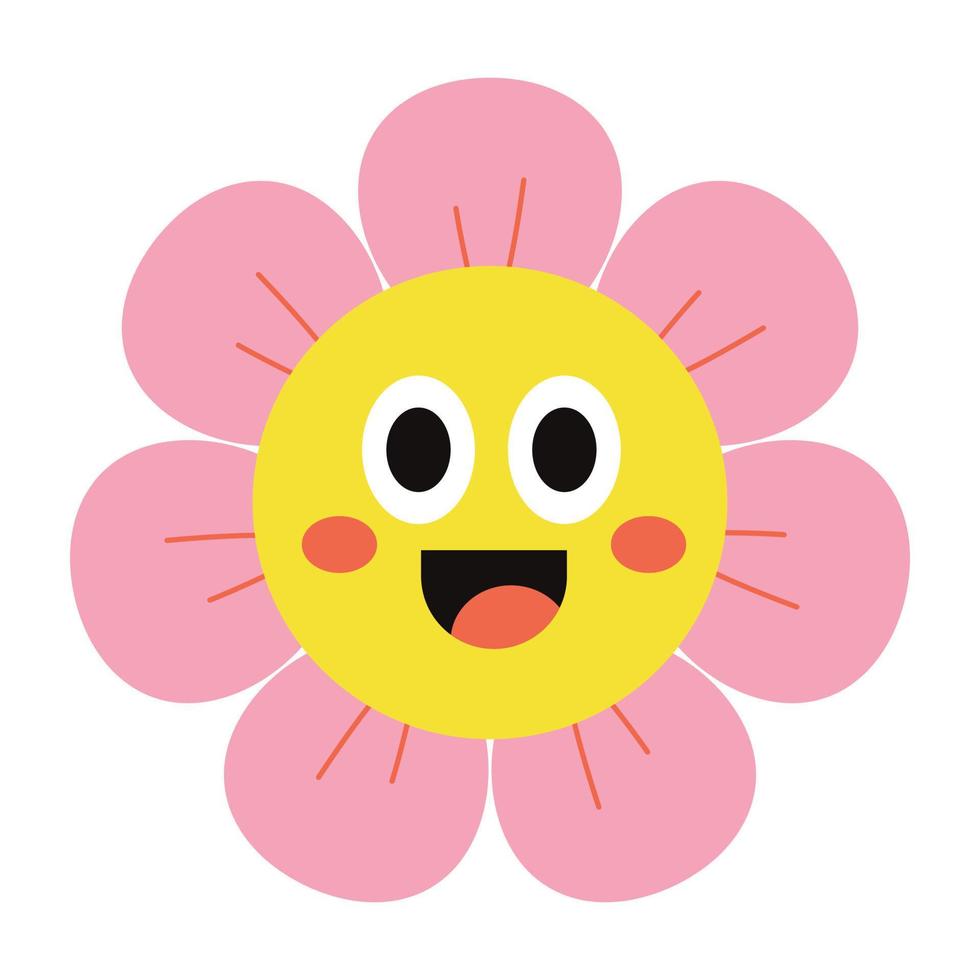Daisy flower flat icon. vector