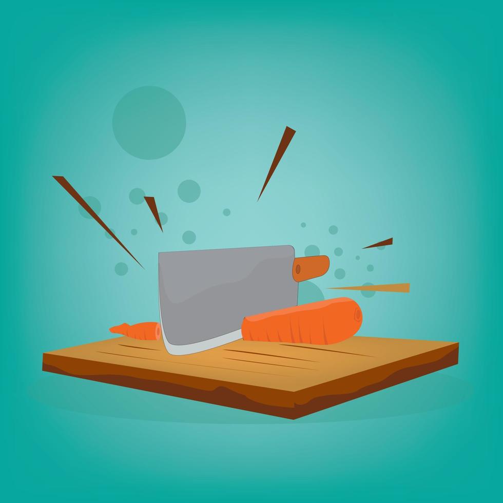carrots split by knife vector illustration